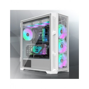 RAIJINTEK CASE M.TOWER PONOS ULTRA WHITE TG4 ARGB FAN*4 TYPE C USB3.0