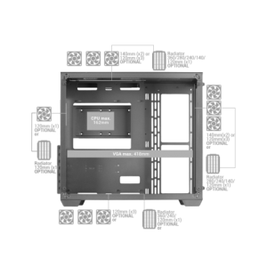 MARSGAMING CASE XXL E-ATX MCV3 PREMIUM CUSTOM 2*TG WHITE